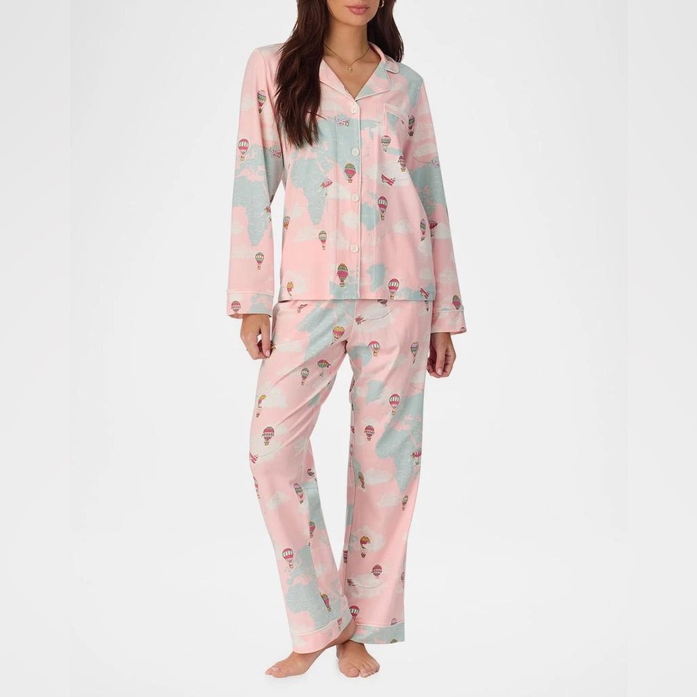 NEW BedHead PJs Organic Cotton Pajama Set - Around the World Hot Air Balloon M